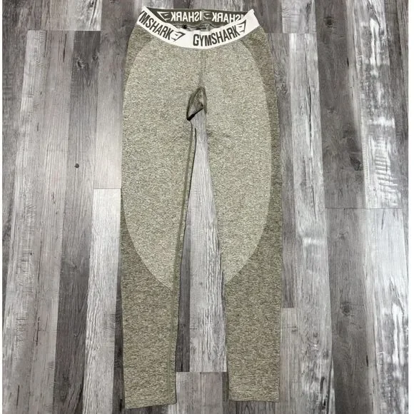 Small M - Gymshark Women's Flex Cropped Leggings Khaki/Sand - Picture 1 of 3